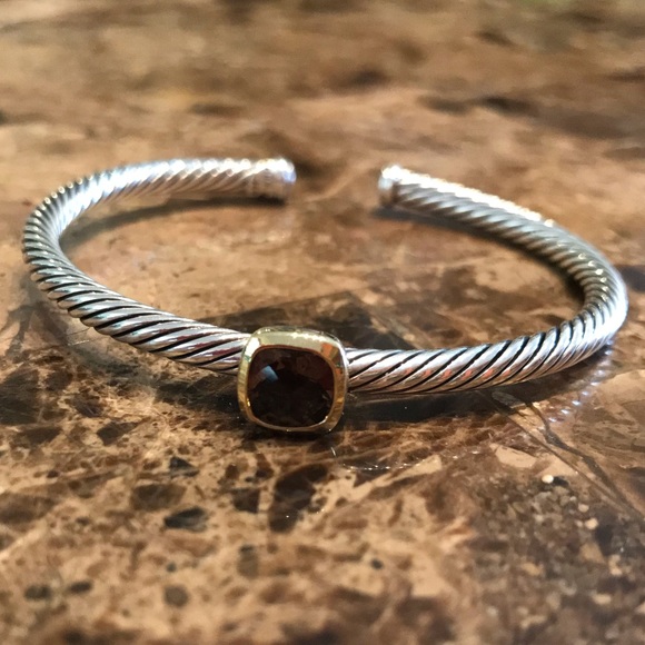 David Yurman 18K Gold Smoky Quartz Cable Bracelet - Picture 8 of 8